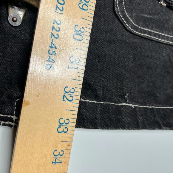 Vintage Gino Venucci Denim Work Vest Black L-XL Utility Western XXX Heavy Stitch - Picture 3 of 14